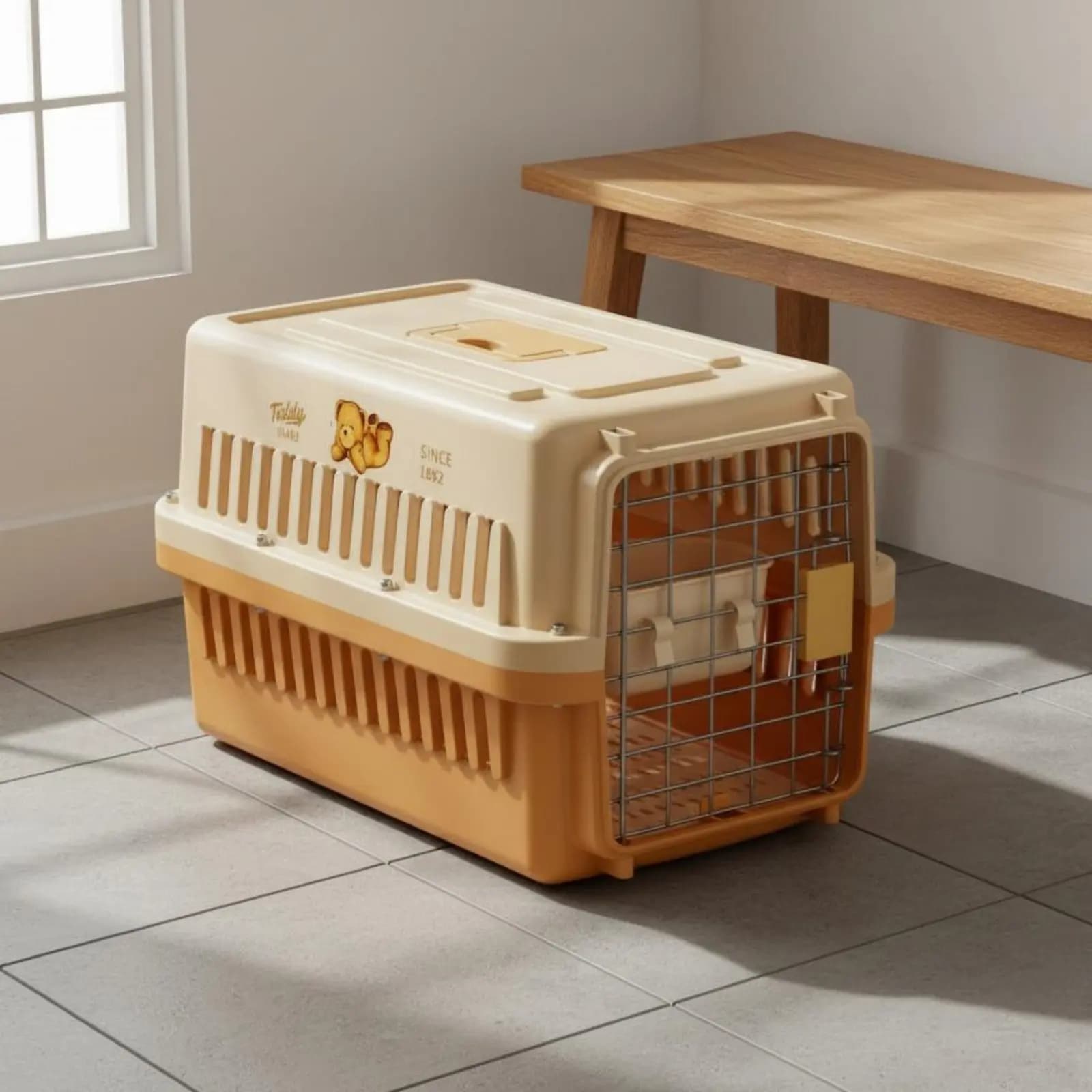 Trasportino per Animali Domestici Ventilato, Gabbia da Viaggio per Gatti, Facile da Pulire, Robusto per Viaggi