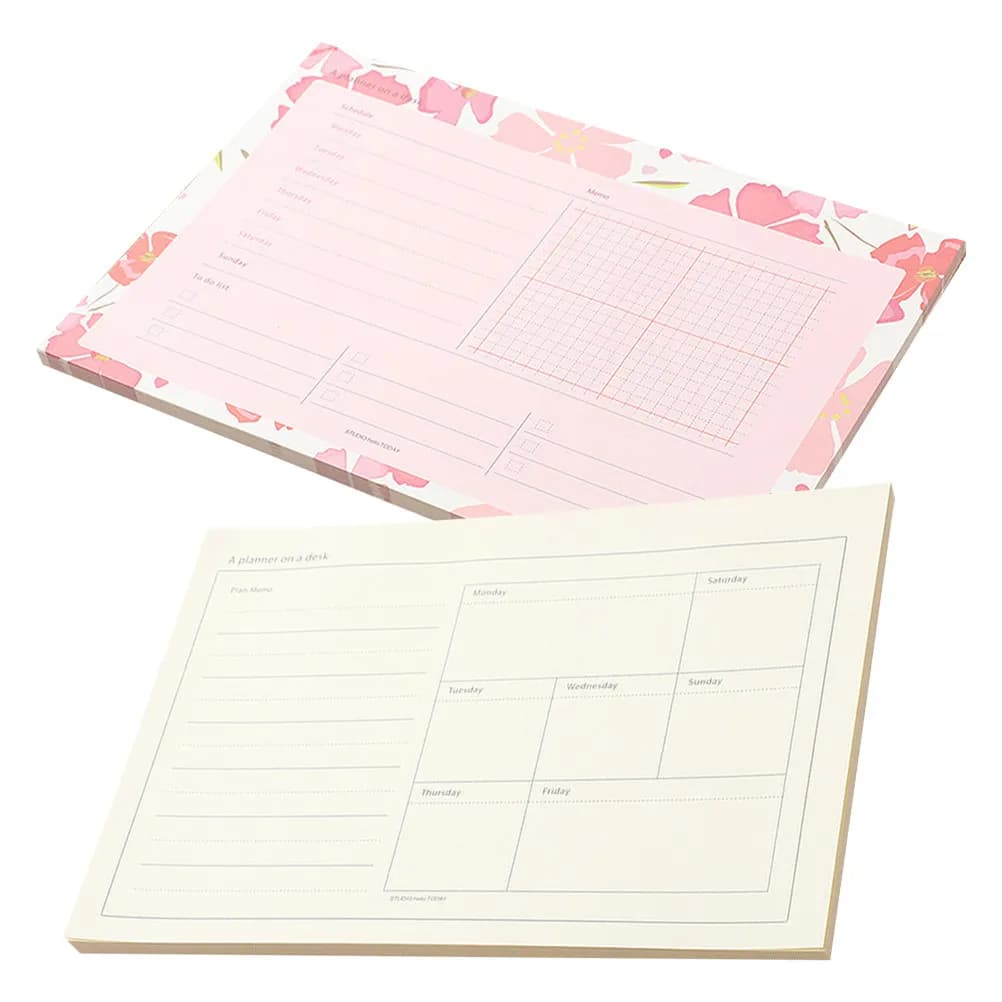 Blocco note per pianificazione settimanale da 2 pezzi, quaderno multifunzione per la pianificazione delle scritture, quaderno portatile per la lista delle cose da fare quotidiane