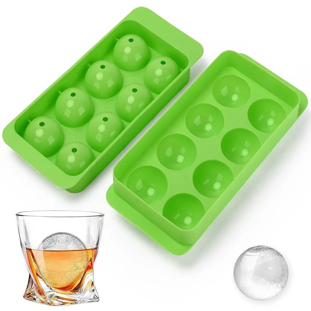 Stampo per cubetti di ghiaccio rotondi, 1,8 pollici x 8, stampo per palline di ghiaccio | Stampi per Cubetti di Ghiaccio Rotondi per Freezer, Stampo per Cubetti di Ghiaccio per Whisky, Cubetti di Ghiaccio Circolari
