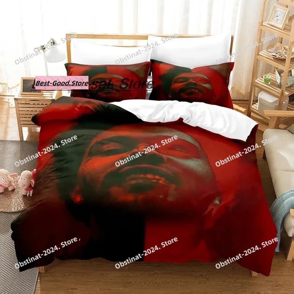 Set di biancheria da letto XO The Weeknd, set di lenzuola per letto singolo, matrimoniale, queen size, king size, per adulti e bambini, set di copripiumini con stampa 3D.