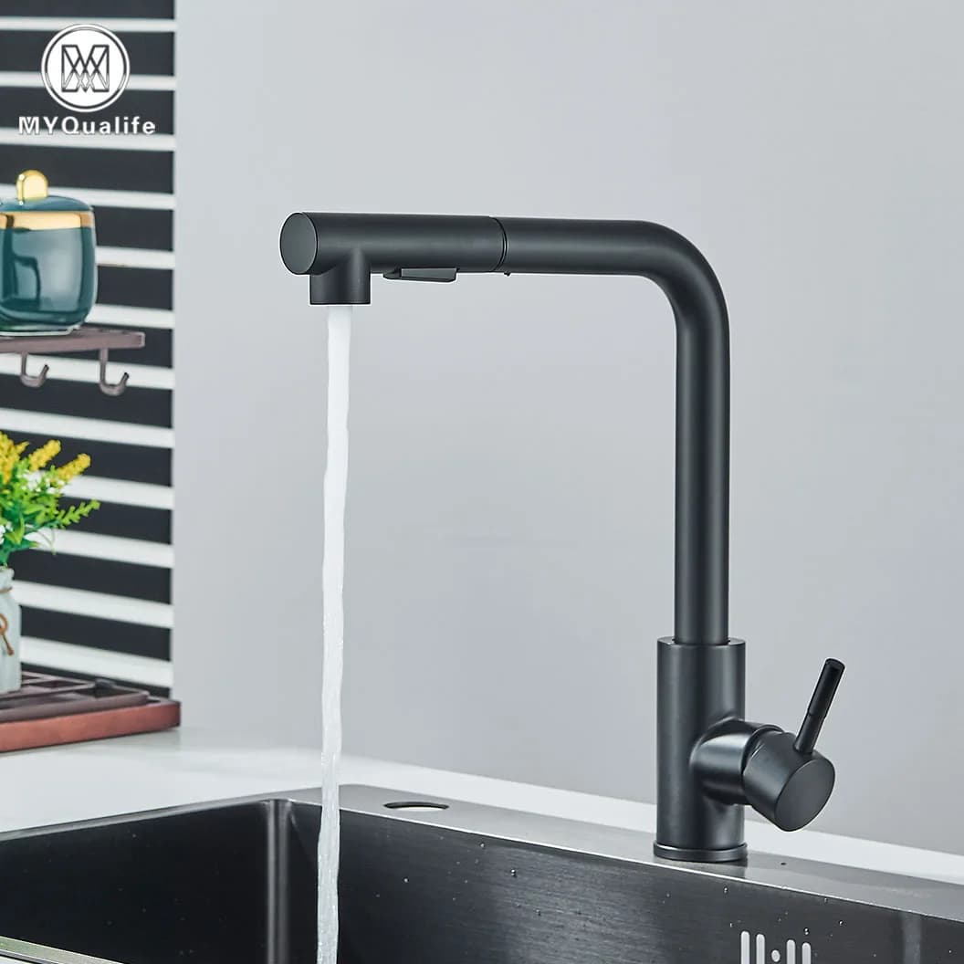 Spedizione Gratuita Nero Estraibile Rubinetto Lavello Della Cucina Due Modelli Ugello Spruzzatore A Flusso Rubinetto Miscelatore Acqua Calda E Fredda In Acciaio Inox Ponte