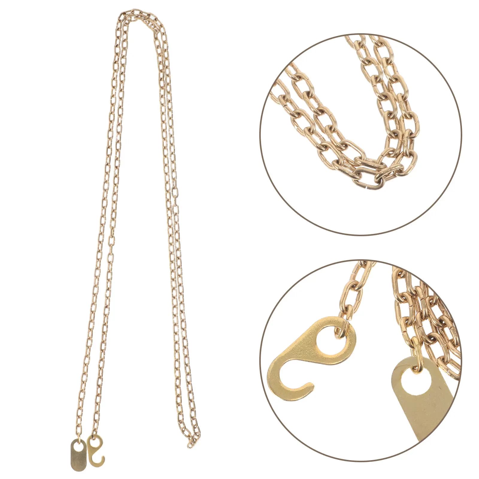 Golden Steel Grandfather Clock Chain Precision Engineered Heavy-Duty Weight Chain for Mechanical Pendulum Clocks Repair