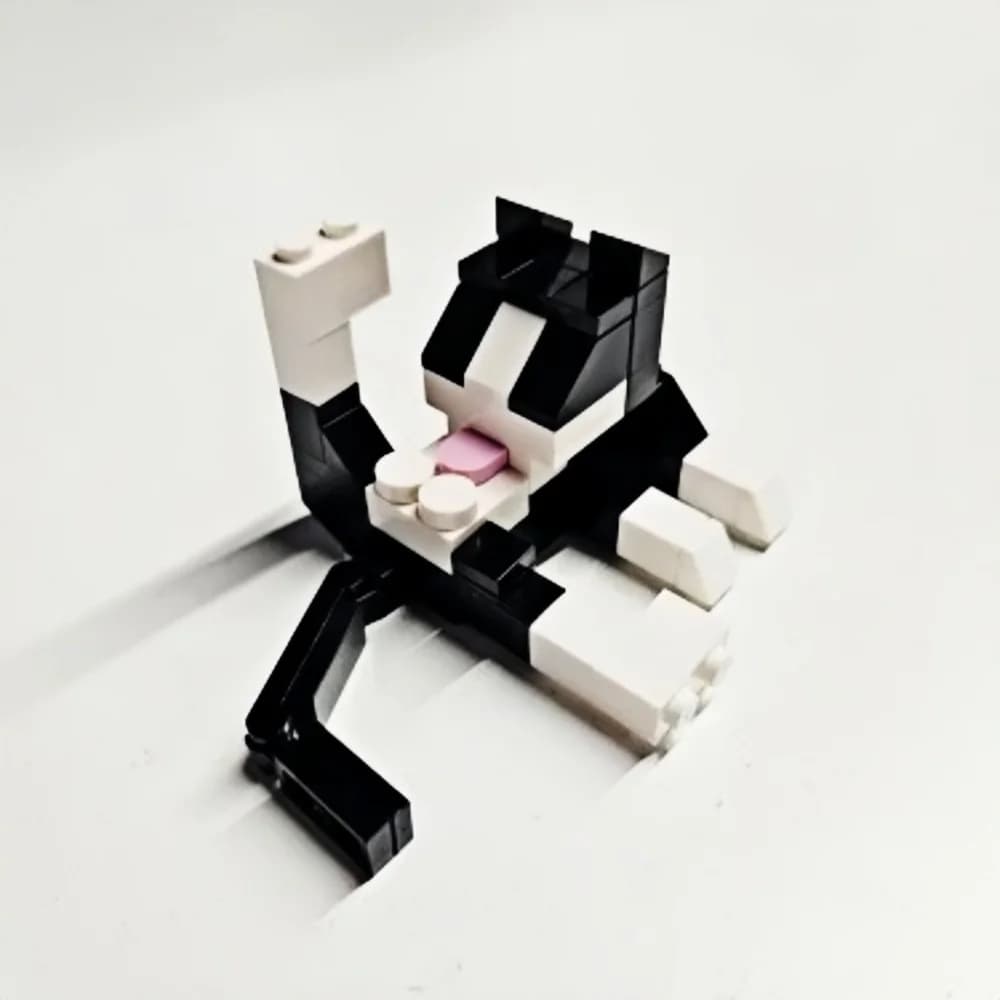 Mattoncini MOC a forma di gatto che leccano il pelo, simpatici animali, mucche e gatti, compatibili con i personaggi dei blocchi da costruzione, giocattoli per bambini, adulti, amici, regalo, Medol