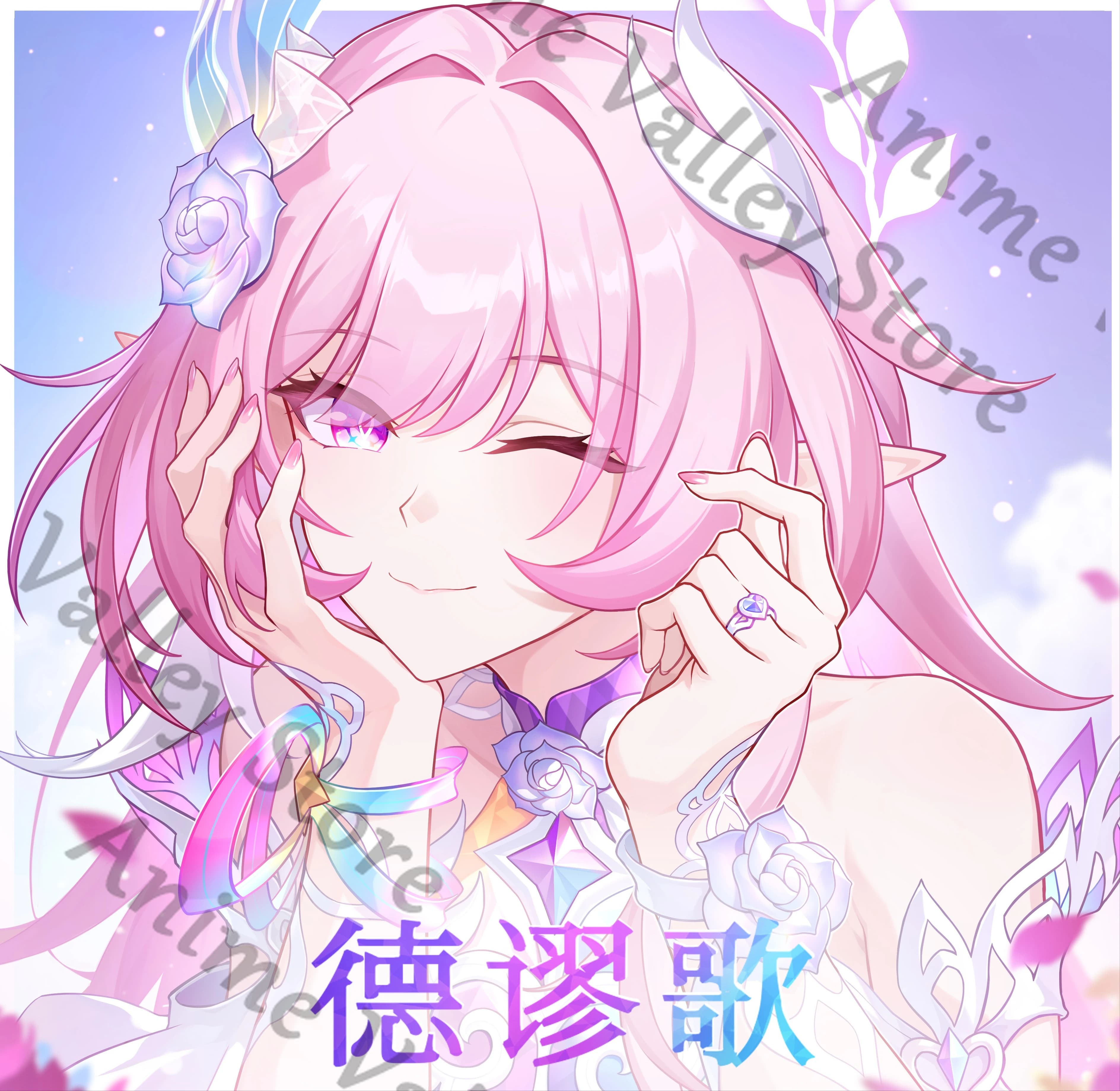 Anime Honkai: Star Rail Cyrene Cosplay Cartoncino Colorato con Stampa a Rilievo e Lamina ‌ Espositore da Tavolo in Acrilico con Illustrazioni ‌