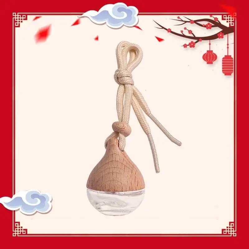 7 ml Vacuum Car Deodorant Glass Bottle With Wooden Caps Bottle for Automotive Essential Oil Diffuser Automotive Decoration