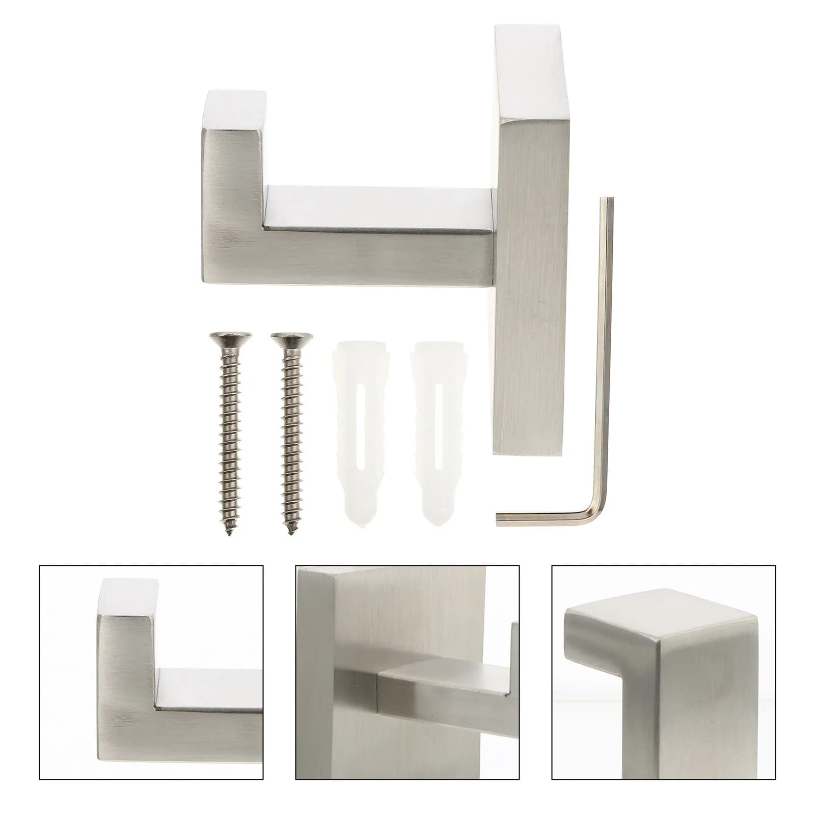 Clothes Hangers Bath Robe Towel Hook Wall Mounted Rack Stainless Steel Bathroom