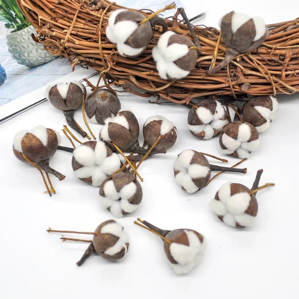 12 Kapok artificiale fiori secchi naturali simulazione cotone sala nuziale decorazione pasquale forniture confezione regalo Bouquet ghirlanda fai da te