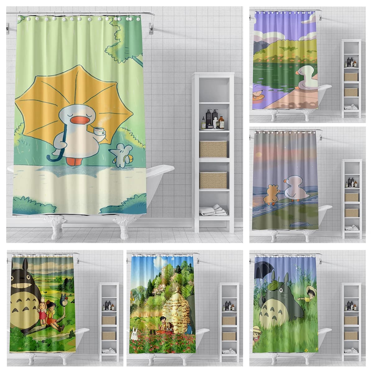 Tende da doccia per la casa per il bagno paesaggio animali tessuto impermeabile tende da bagno tenda da doccia moderna 180x200 240x200