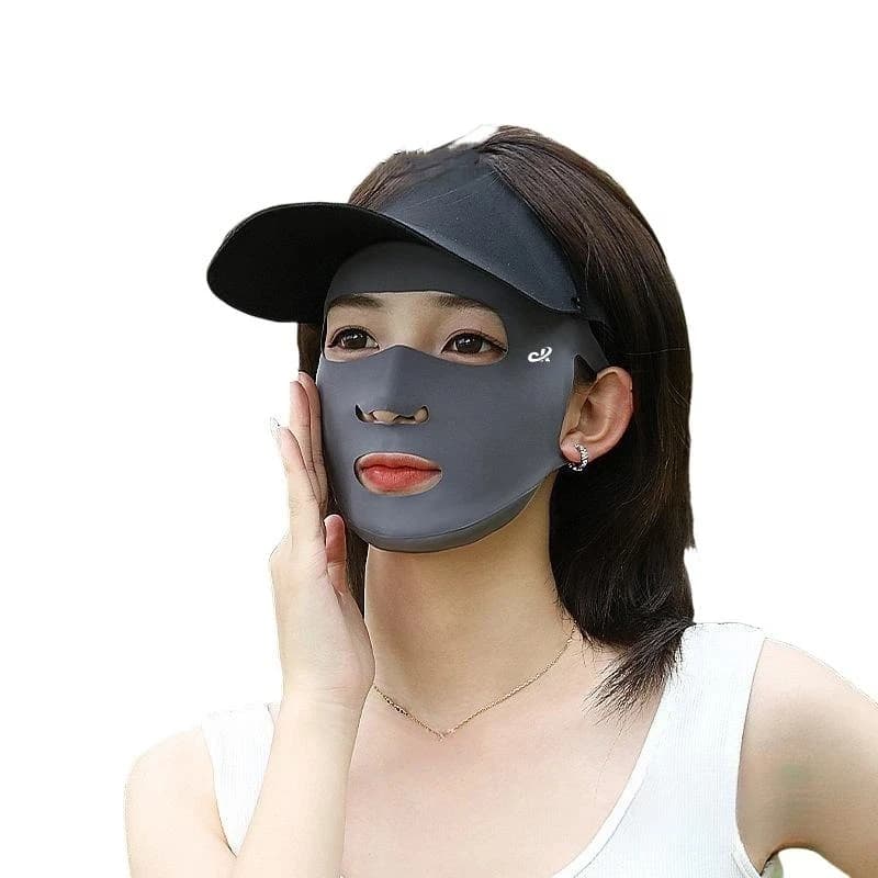 Maschera Protettiva Solare per Sport all'Aperto in Seta Ghiacciata Anti-UV, Maschera Estiva per Golf e Ciclismo, Protezione Solare Traspirante e Sottile