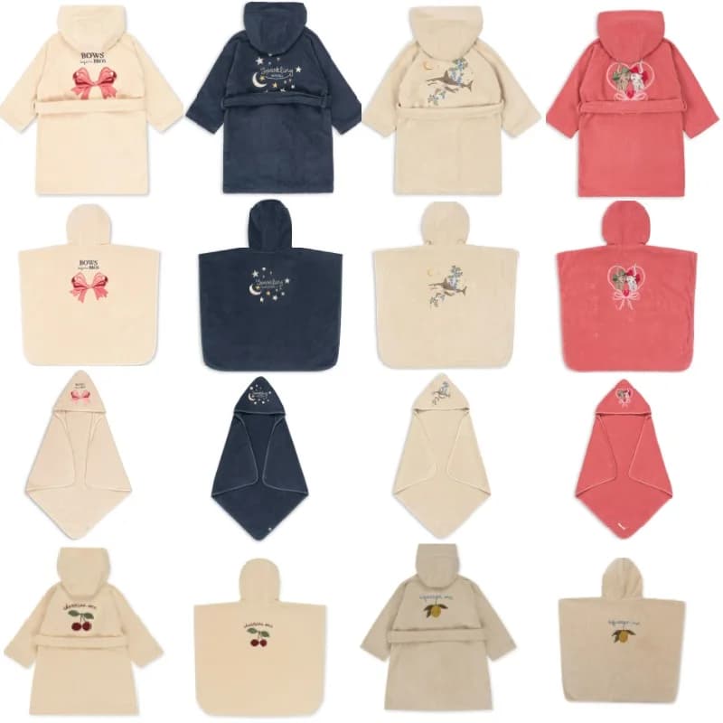 Kids Bathroom Towel 2025 Summer New Cartoon Fashion Kids Bathroom Towel Hooded Cotton Absorbent Quick Dry Pink Bathroom Towel for Girls