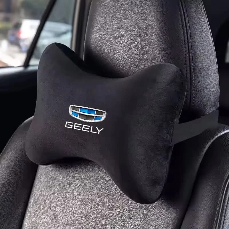For Geely Geometry C Coolray GX3 Binray LC Panda Emgrand EC7 Tugella Azkarra At Car Suede Headrest Neck Support Auto Seat Pillow