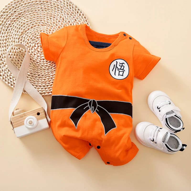 0-18 Tuta da bambino Stile anime Bello gioco di ruolo in cotone Comodo e morbido Girocollo estivo a maniche corte Vestiti per neonati