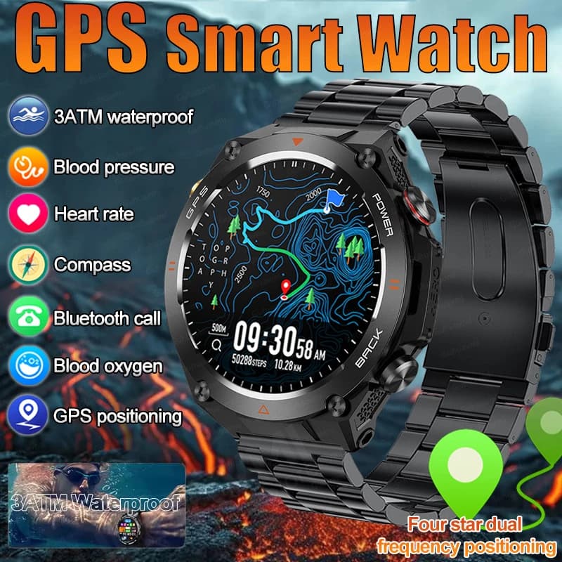 GUHAUVMI 2025 Nuovo GPS Astuto Della Vigilanza Degli Uomini AMOLED HD Schermo Salute Tracker Sport Voce GPS Posizionamento Chiamata Orologi Intelligenti Della Signora Degli Uomini