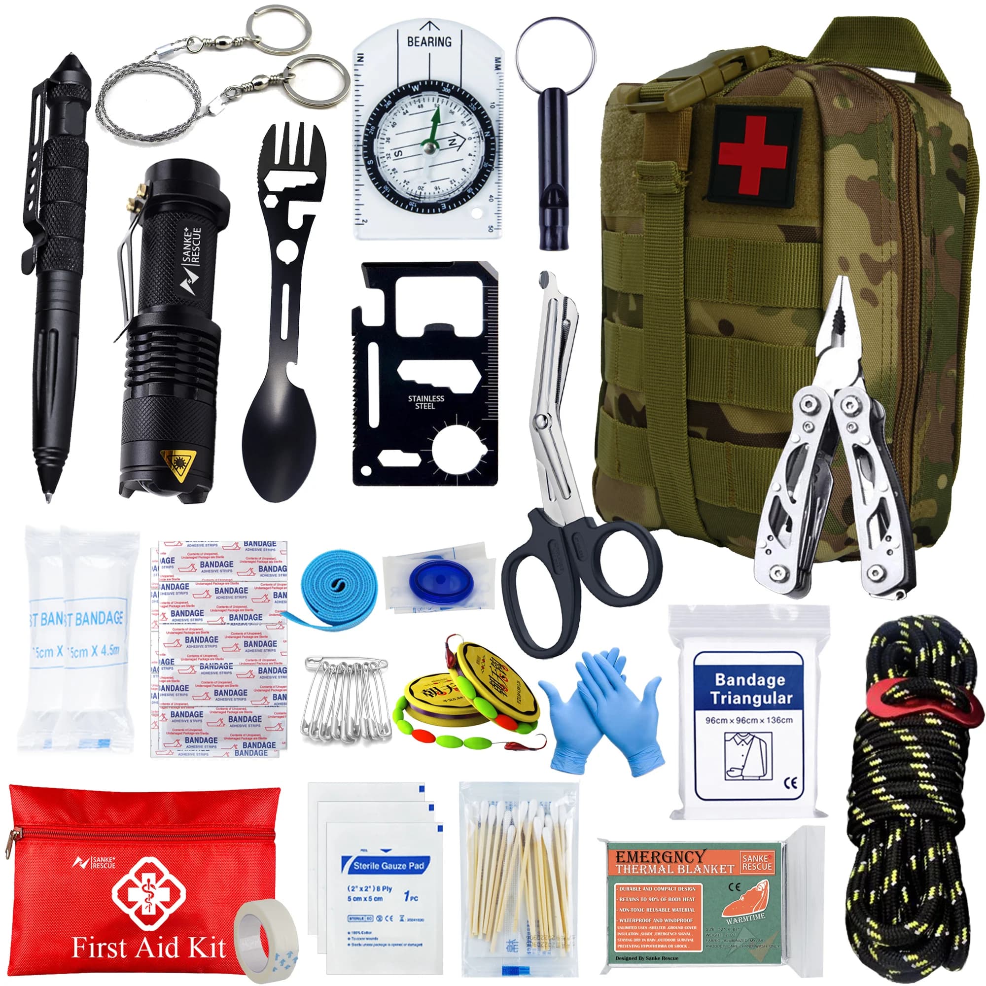Kit di pronto soccorso tattico negli accessori per auto Kit di sopravvivenza attrezzature da campeggio borsa di sopravvivenza custodia per autodifesa EDC ifak