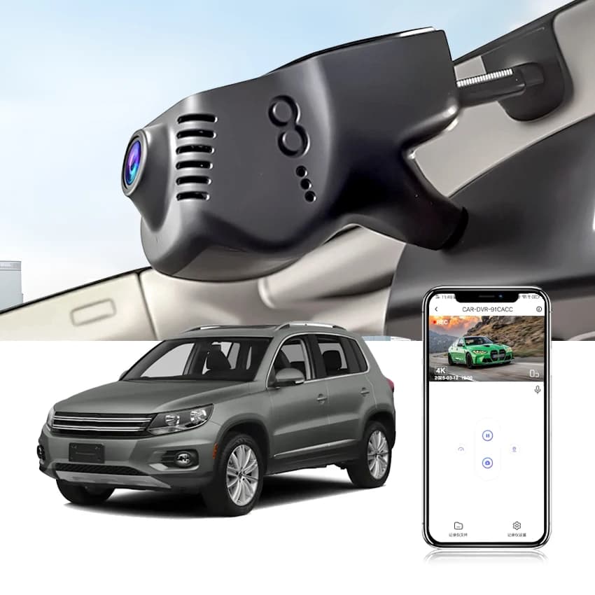 Dash Cam 4K for VW Passat B7 (2011-2015) / Tiguan (2010-2015), DVR camera for car WiFi for Volkswagen Golf mk5 (2007-2011)