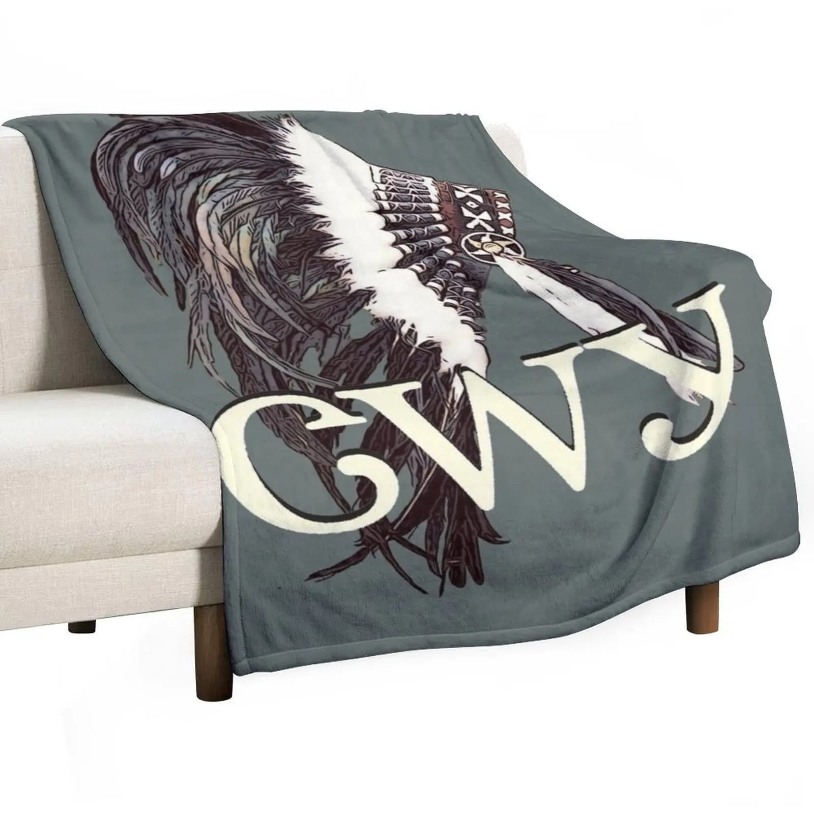 Cherokee (Cherokee Language) Headdress Throw Blanket Cute Plaid Cute Sleeping Bag Furry Flannels Decorative Sofas Blankets