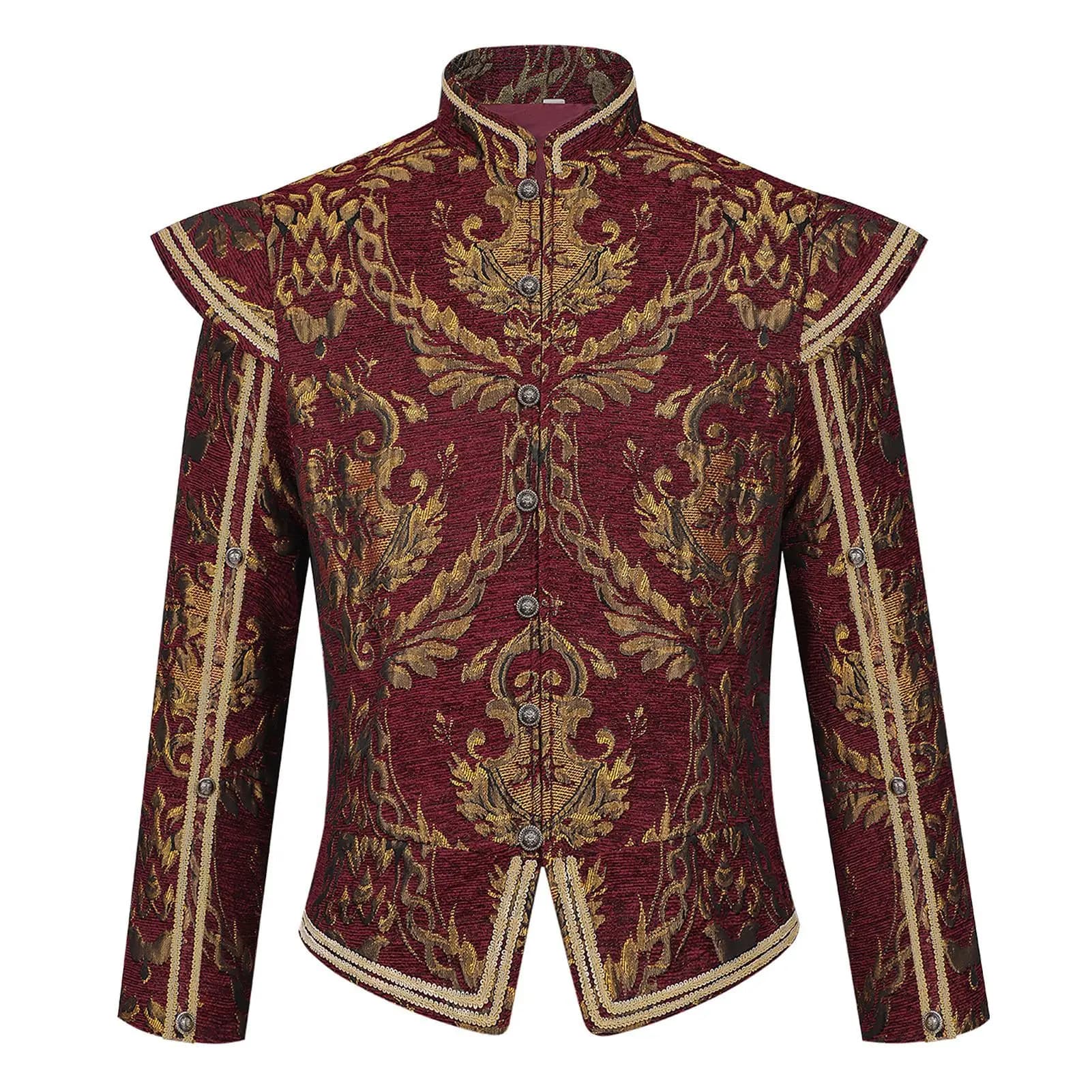 Men Historical Tudor Renaissance Elizabethan Noble King Vest Costume Medieval Pirate Colonial Brocade Jerkin Vest Costume 2026