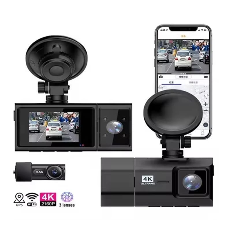 2025 vendita calda 4K 2 pollici IPS Dash Cam per auto con visione notturna HD Dvr per auto Wifi Dash Camera per auto scatola nera G-sensor