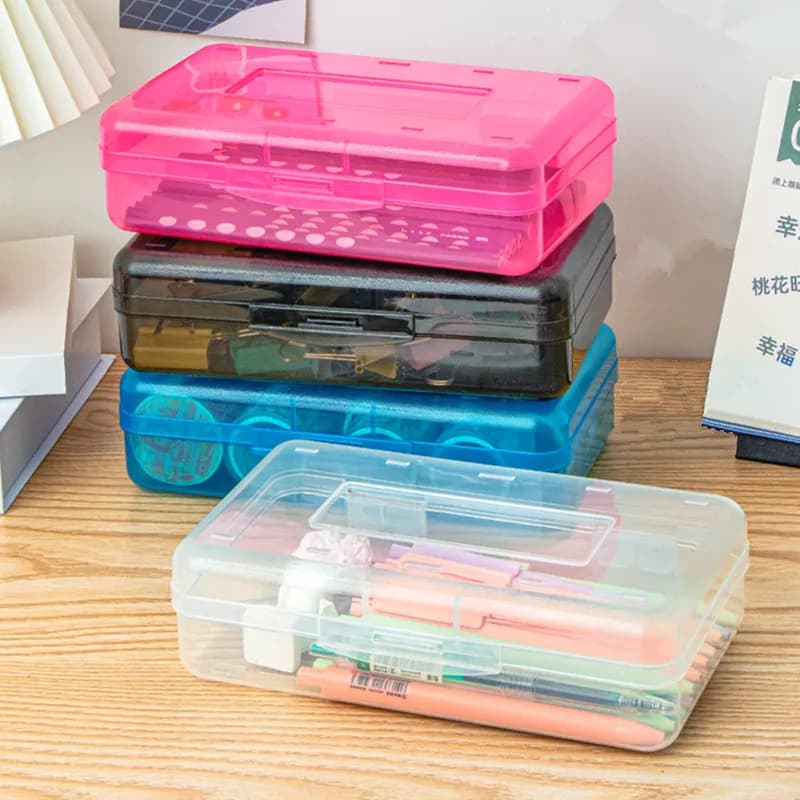 Astucci per matite Materiale scolastico Borsa per organizer per cancelleria trasparente colorata Fondina astetica Kit di scatole per penne per ufficio fai-da-te Borse per penne