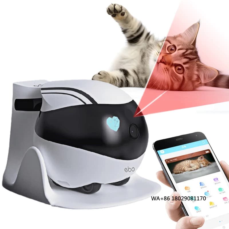 Teaser di controllo Giocattolo interattivo 32G Gatto Smart Companion Robot per animali domestici Baby Old Man 1080P HD Sicurezza WiFi Remote