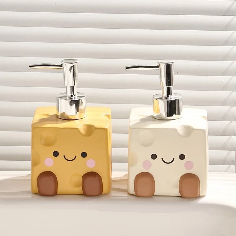 Cheesecake Ceramic Hand Sanitizer Bottle Creative Cute Bathroom Soap Dispenser Home Ceramic Shampoo Body Wash Storage Bottle New