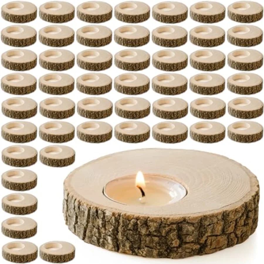 Portacandele in Legno per Tealight - Adorabili Regali di Ringraziamento Perfetti per Bomboniere, Ideali per Decorazioni Rustiche e Feste