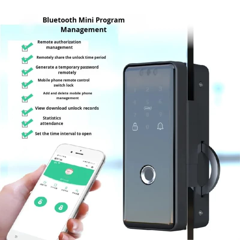 Fornitura diretta dalla fabbrica di serratura intelligente con impronta digitale, password elettronica Android, riconoscimento facciale, in legno.