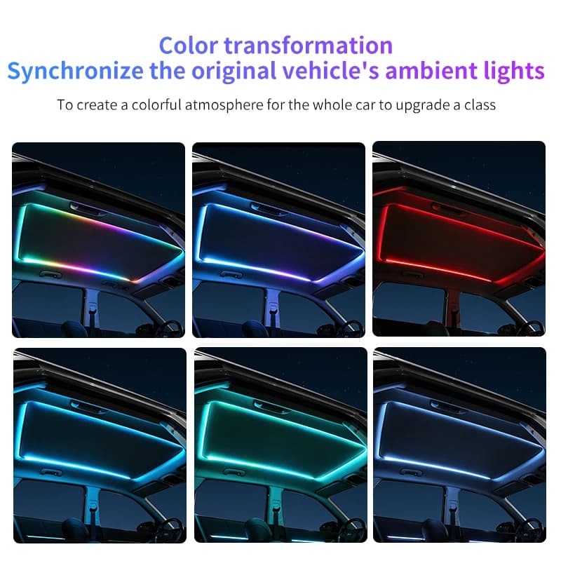 Car Sunroof Ambient Lights LED Skylight Symphony RGB Interior Acrylic Strips Decoration USB APP Remote Control New 2026