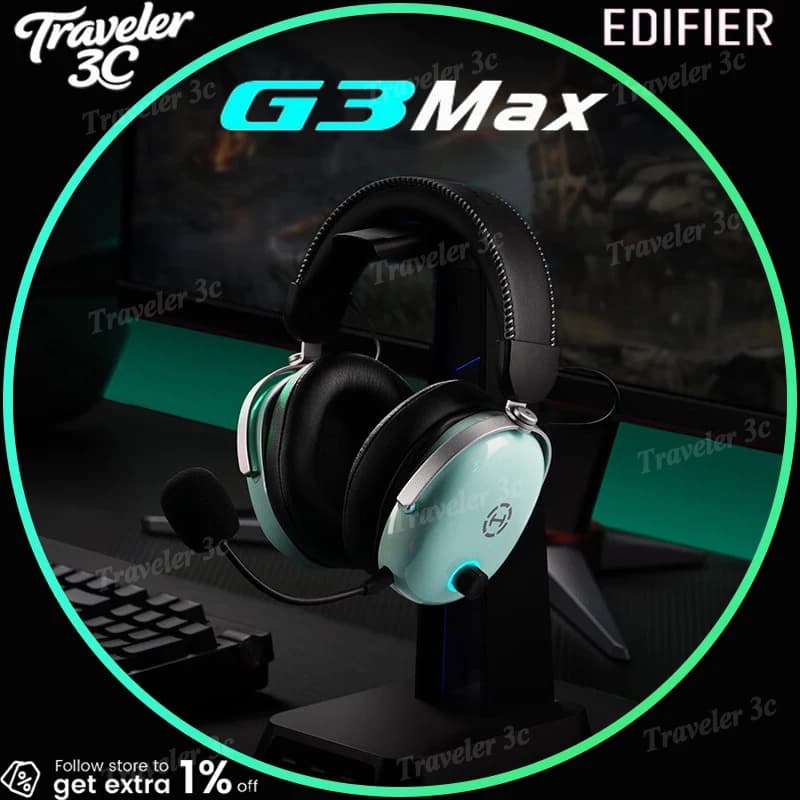 EDIFIER HECATE G3 MAX Wireless Gaming Headphones Read 280g with Custom THX Space Effects, CloudSoft, 2000mAh Battery, 53mm Driver