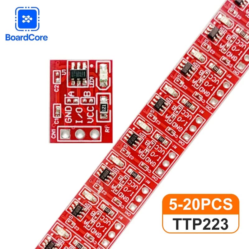 5-20PCS TTP223 Touch Sensor Module 2.5V-5.5V Single channel capacitive switch sensor with self-locking/momentaneous mode for Arduino