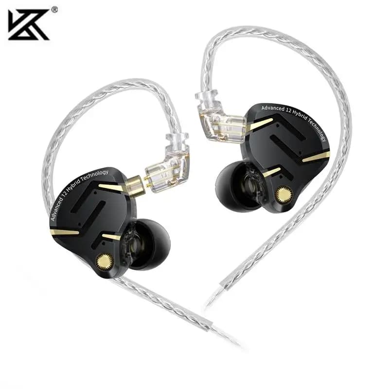 Cuffie da gioco KZ ZS12 PRO 2 E-sports per titoli FPS, rapporto acustico ottimizzato, driver ibrido, auricolari in-ear, cuffie HiFi cablate