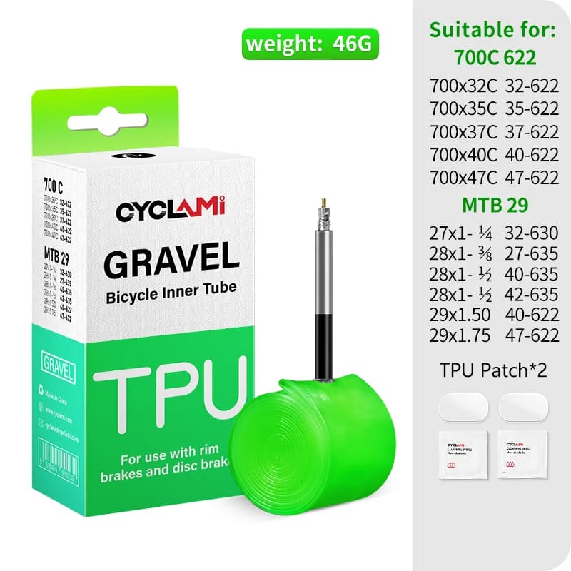 CYCLAMI Ultralight Road MTB 29 Bici TPU Camera d'aria Pneumatico Francese Valvola FV 45mm 65m Per Ghiaia 700C 32C 35C 37C 40C 47C Super Leggero