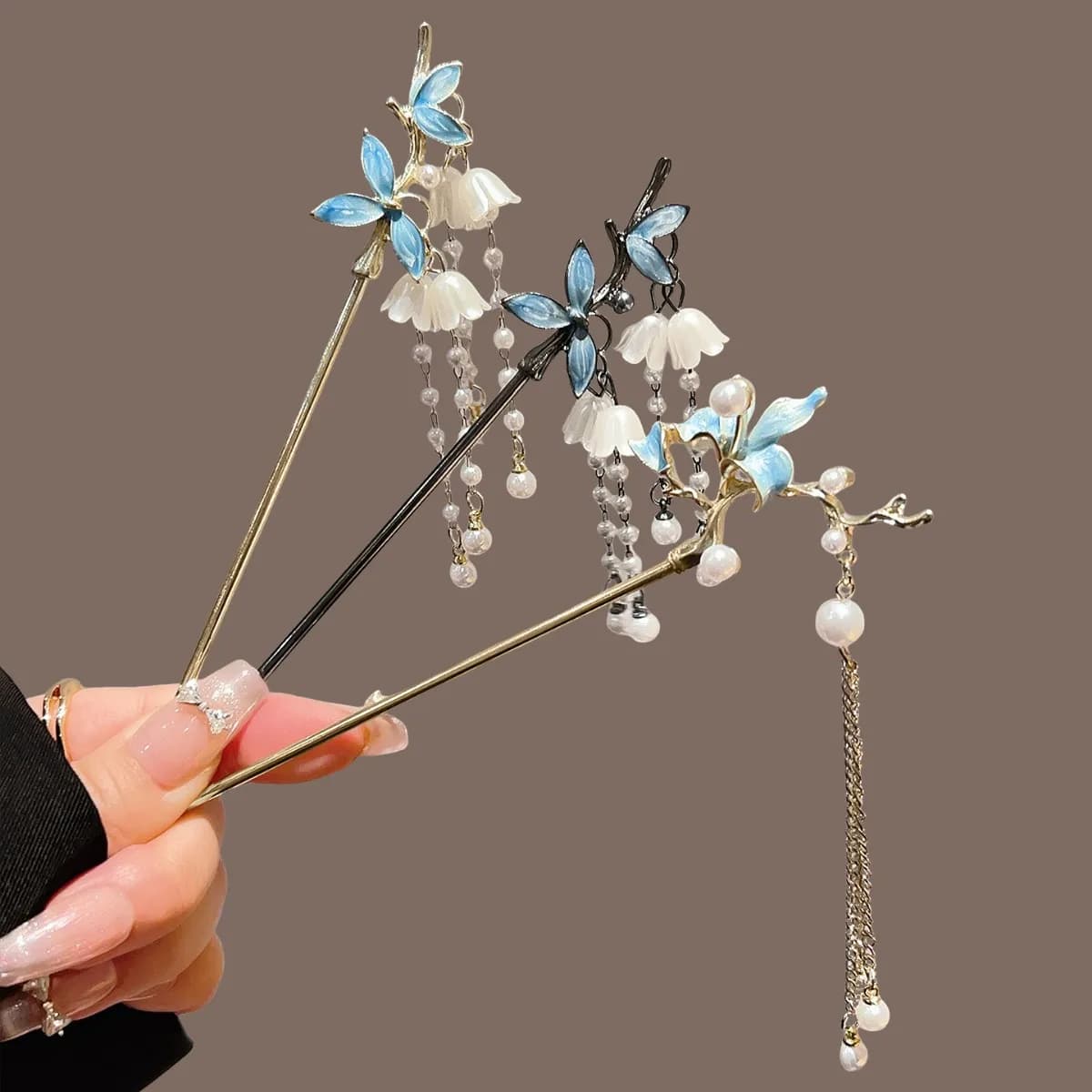 Nuovo Fermaglio per Capelli in Stile Cinese Antico, Elegante con Nappa e Fiore Squisito, Gioiello per Capelli da Donna per Hanfu e Cheongsam, Accessori per Capelli