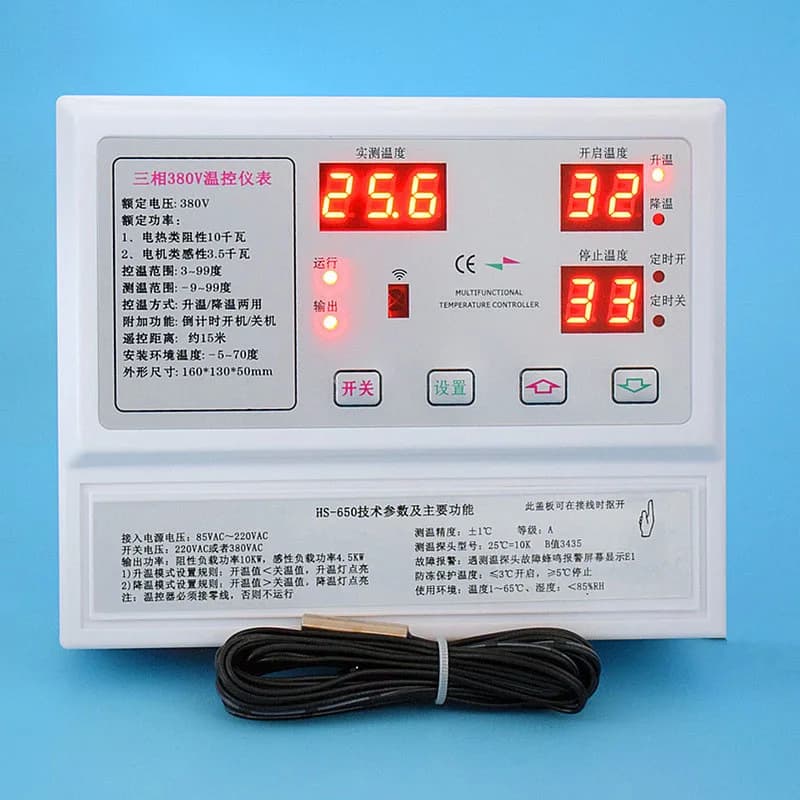 Termostato atemperatore elettrico a filo caldo con regolatore di temperatura della ventola a pressione negativa di raffreddamento trifase 380V