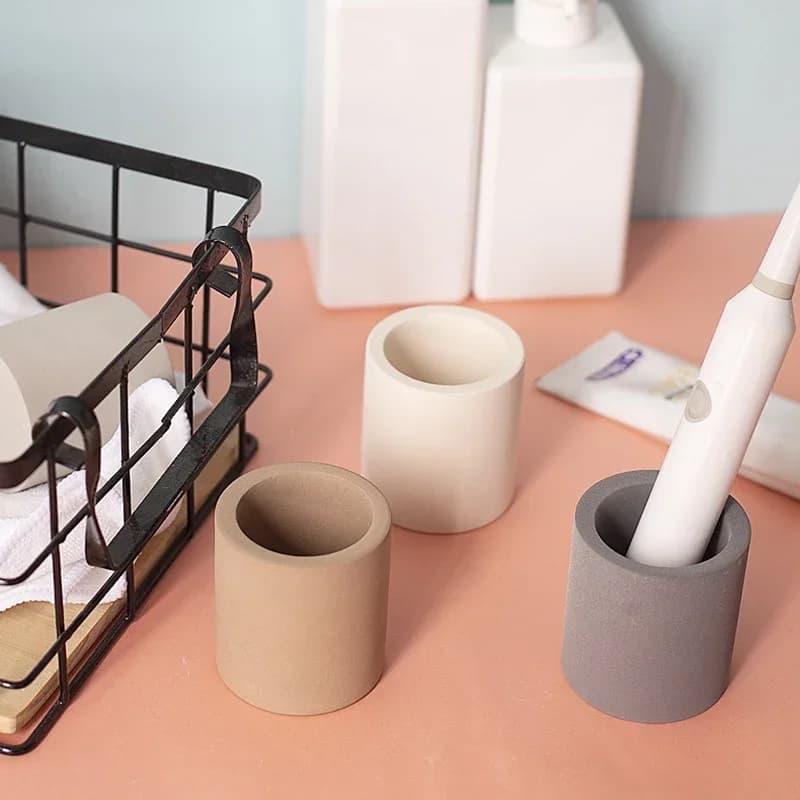 1 Pezzo Portaspazzolino in Diatomite ad Assorbimento Rapido, Porta Spazzolino Portatile Semplice Stile Nordico, Bicchiere per il Lavaggio dei Denti da Bagno