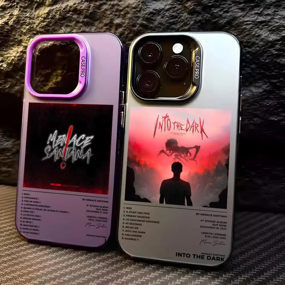 Custodia per telefono Rapper M-MENACE SANTANA per iPhone 17 16 15 14 13 12 11 Pro Max Designer Opaca Laser Aurora