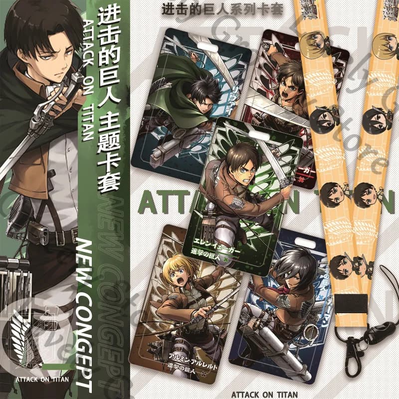 Anime Shingeki No Kyojin Mikasa·Ackerman Ataque A Los Titanes Levi Ackerman Attacco su Titano Eren Jaeger Cosplay Raccoglitore di carte Regalo
