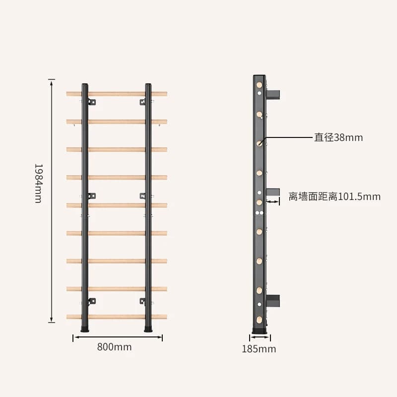 Barra per Trazioni e Scala Svedese in Legno da Parete per Fitness, Vendita Calda dalla Fabbrica Cinese Gold Seller