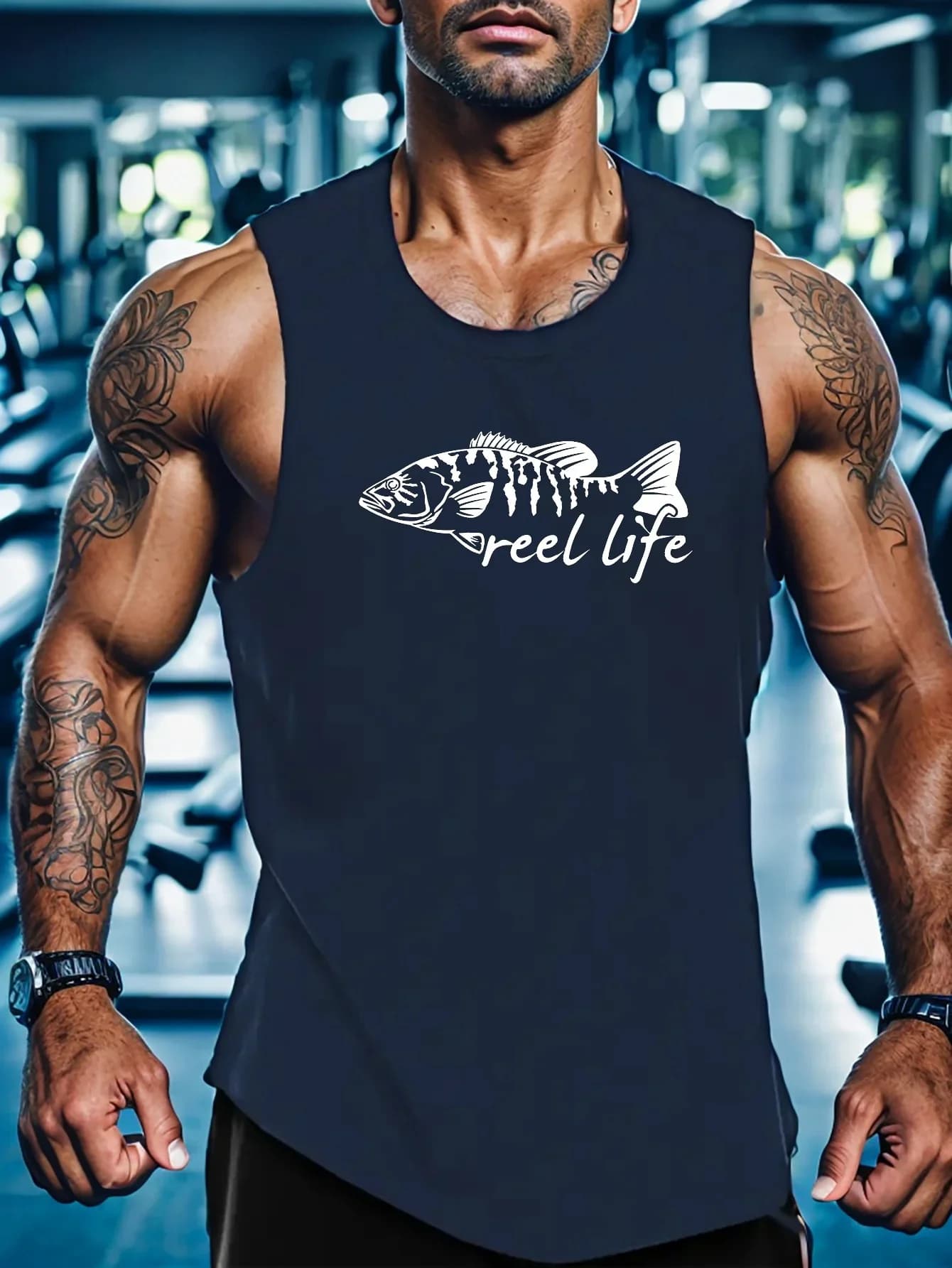 Fashion Breathable Mesh Man Tank Top 3D Fish Reel Life Letter Print Fishing Lover Vests Summer Gym Casual Sleeveless Vest Tops