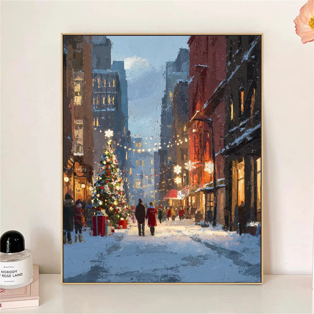 Paint by Numbers For Adult Kit Christmas Snow Scene DIY Dropshipping acrylic Oil Painting Canvas by Number Home Decor