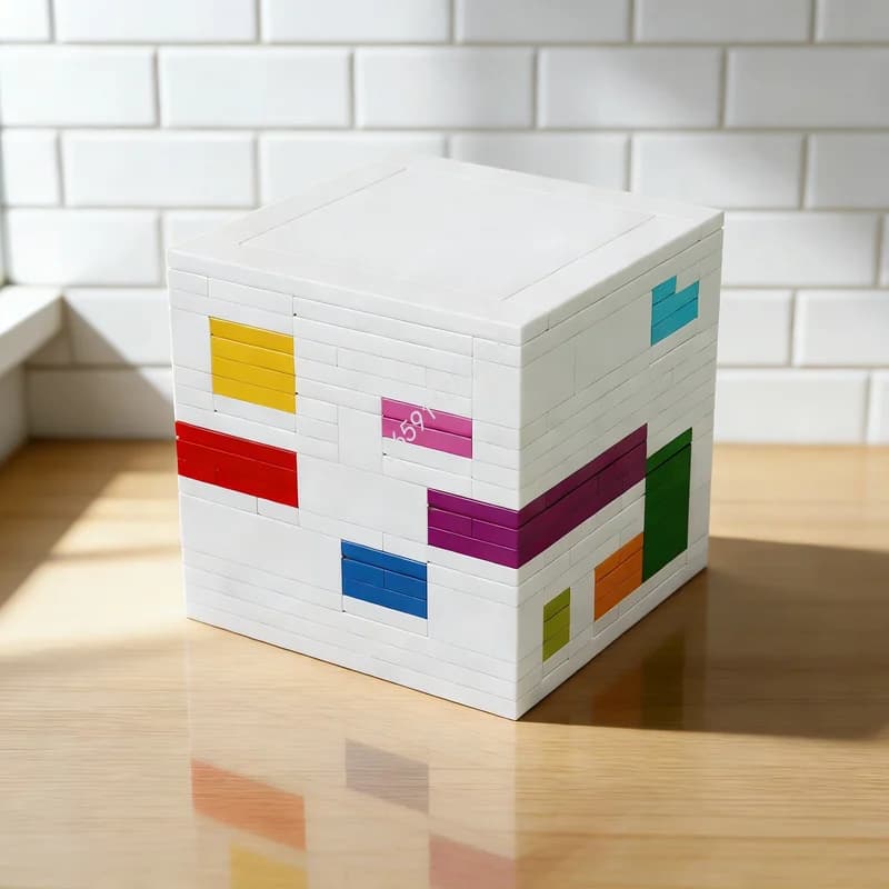 262 Pezzi MOC Puzzle Cubico Modello di Costruzione Regalo di Natale Architettura Assemblabile Giocattoli Creativi Educativi Idea Fai-da-Te