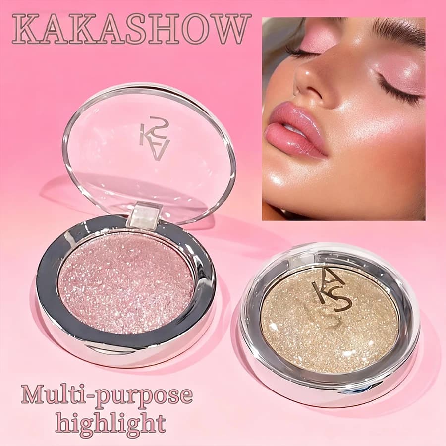 Kakashow Shimmer Evidenziatore Crema Perlescente Fine Shimmer Trucco a Lunga Durata che Non Vieni Occhi e Viso Illuminante Singolo Colore Evidenziatore Crema Cosmetici Regalo di San Valentino