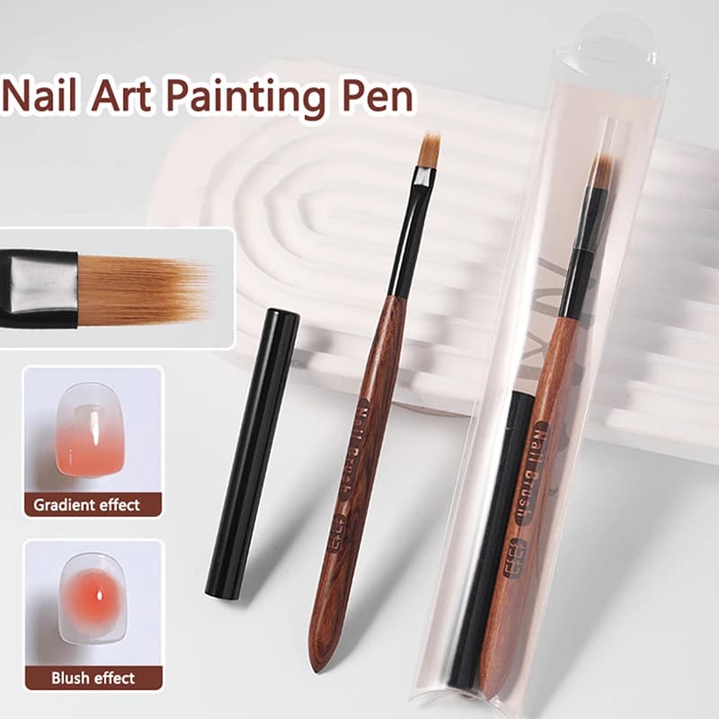 Pennello per unghie in gel UV Penna sfumata mista Penna per pittura fai-da-te Manicure Pennello da disegno in legno per nail art Design Display della punta delle unghie