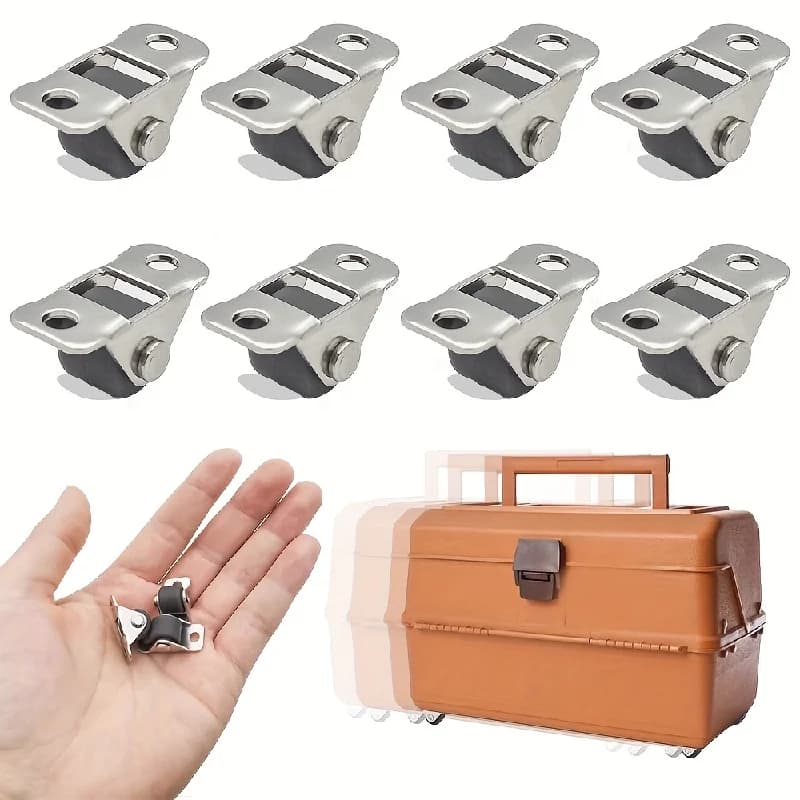 8 pcs 0.5 inch self-adhesive directional fixed wheel small low profile mini wheel for household appliances, furniture, diy storage box