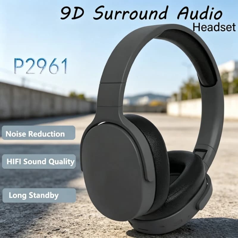 P2961 Wireless Bluetooth Headphones HiFi Stereo Noise Cancelling Headsets Sport Gaming Music Earphones With Mic 2026 NEW
