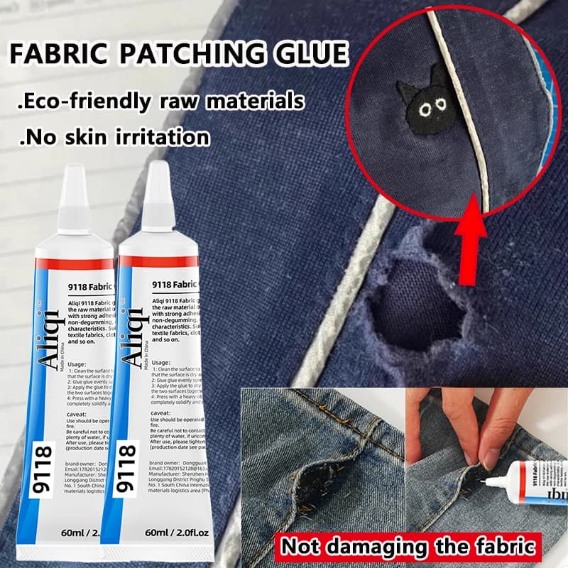Multipurpose glue for patches in strong fabric, adhesive for seams, waterproof agent, permanent bonding, textile repair tool for clothing, 15/60 ml