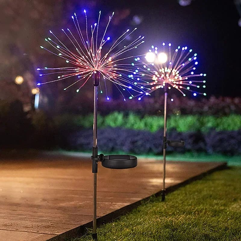 1 confezione di luci solari per fuochi d'artificio per esterni, luci per fuochi d'artificio per illuminazione natalizia per patio da giardino, matrimoni, decorazioni murali per feste