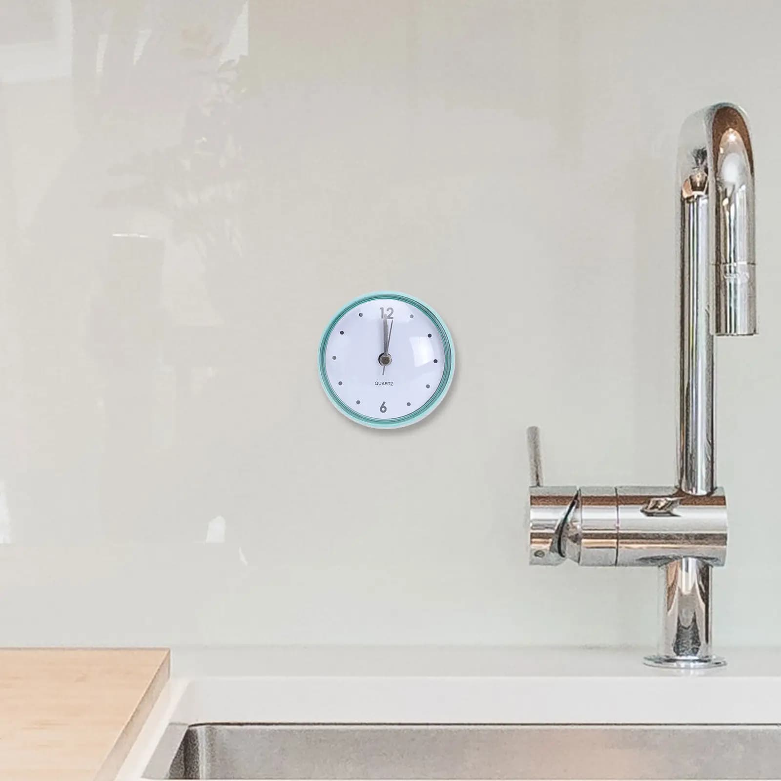 Orologio da Parete Silenzioso Impermeabile Antiappannamento con Ventosa, Design Moderno e Creativo, Movimento ad Alta Precisione, per Bagno e Cucina (1 Pezzo)