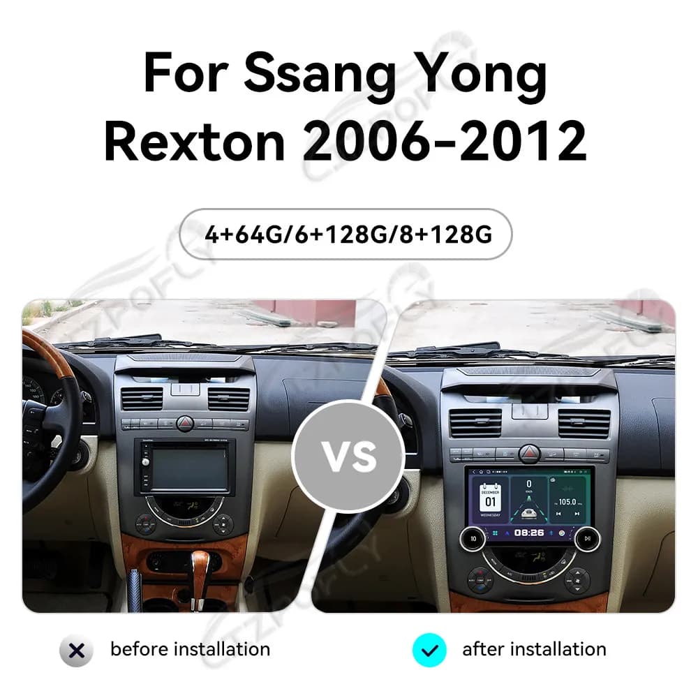 Lizpofly Autoradio Aggiornata da 11.5 Pollici per SsangYong Rexton 2006-2012 con Carplay e Android Auto Wireless, Navigazione GPS Touchscreen