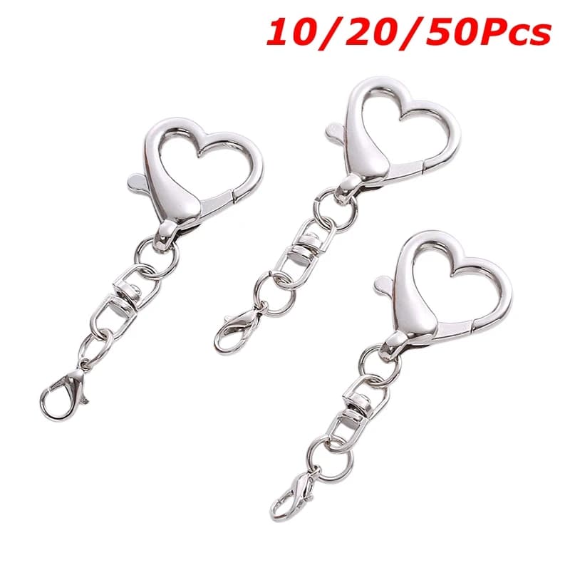 10/20/50 unique heart shape alloy keychain jewelry diy accessories